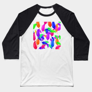 colorful rainbow leaves leaf background pattern Baseball T-Shirt